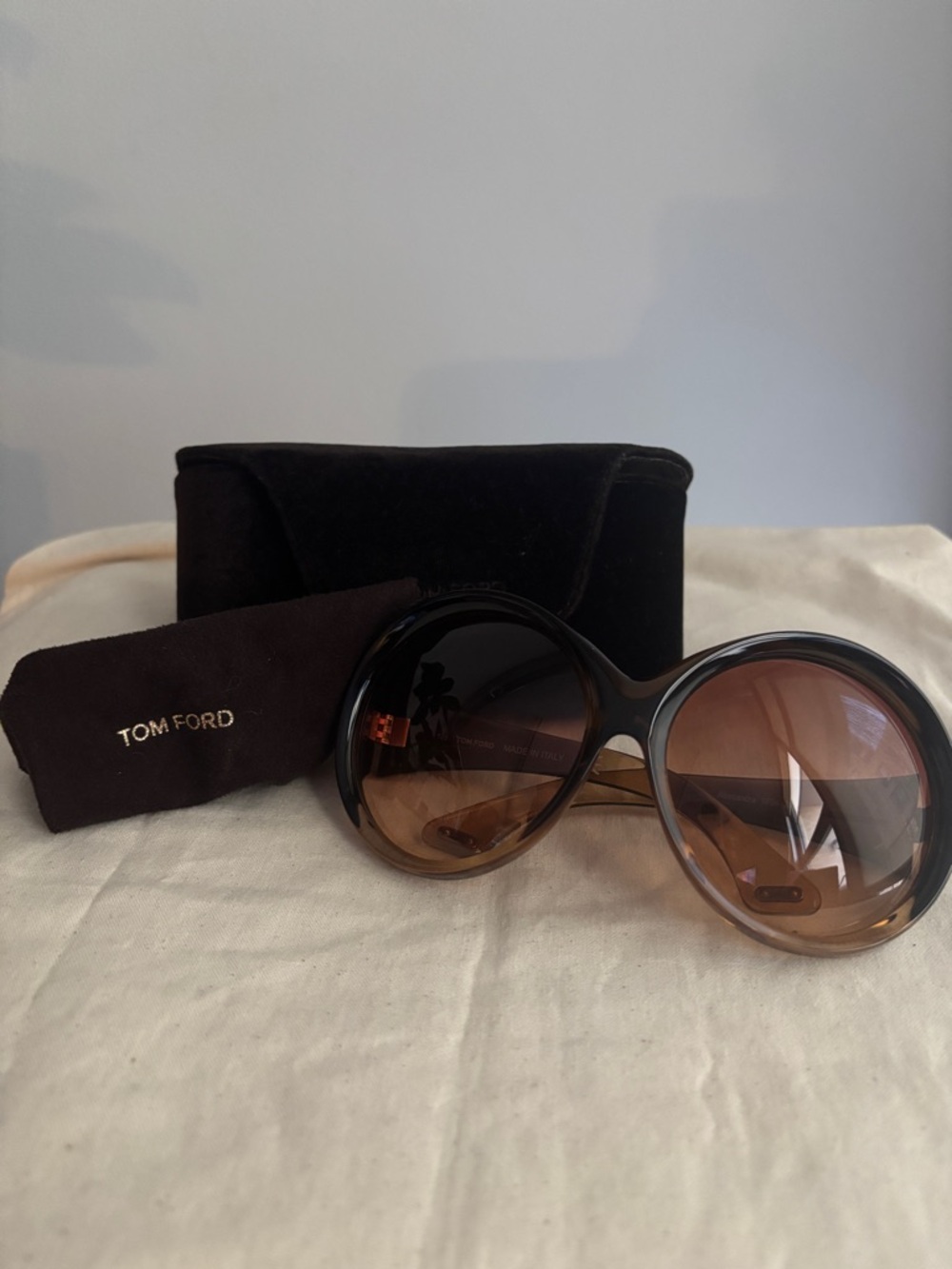 Tom Ford ALESSANDRA Sunglasses TF94 Havana Brown Round Oversized Made in Italy